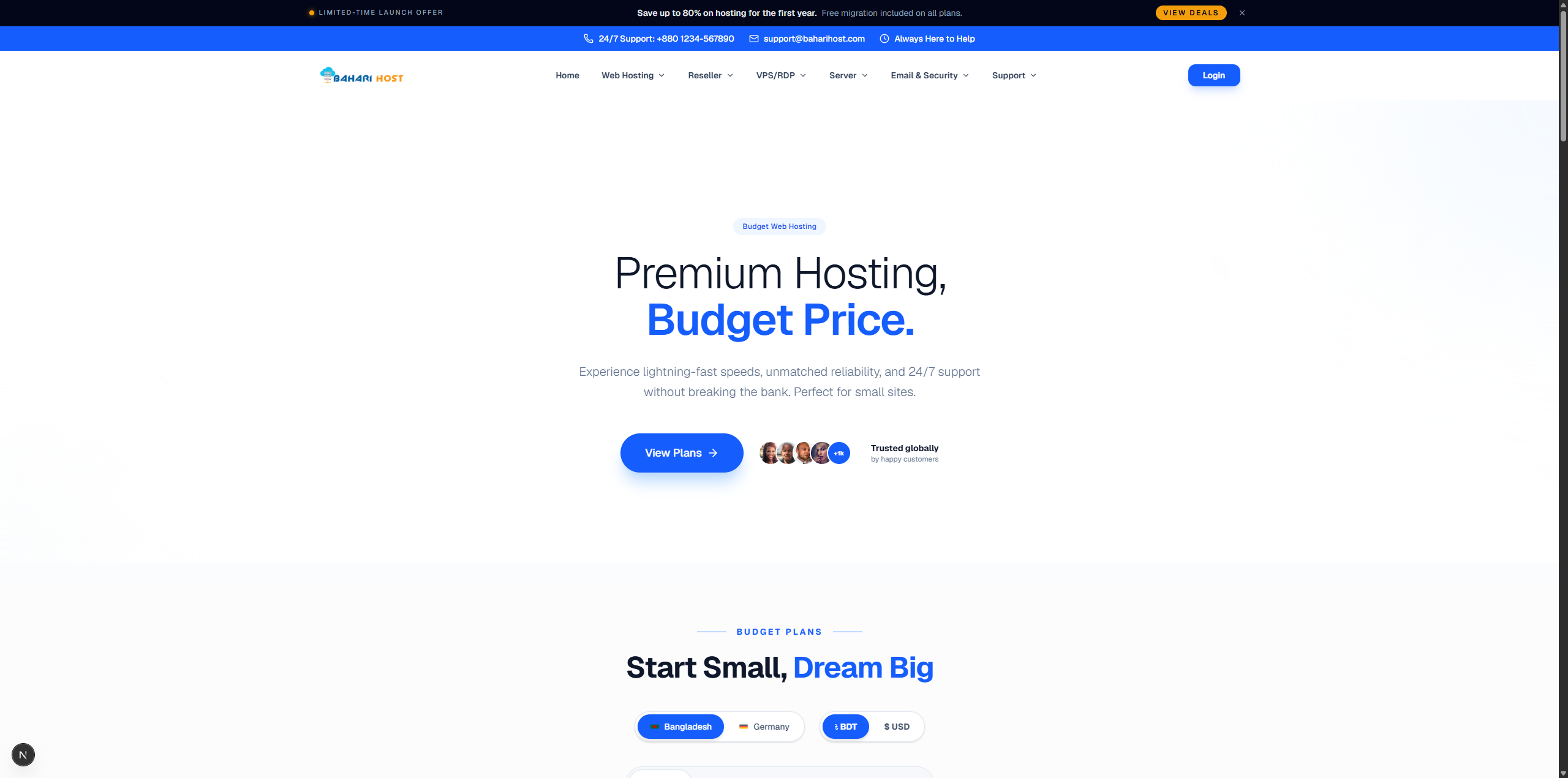 BahariHost Website