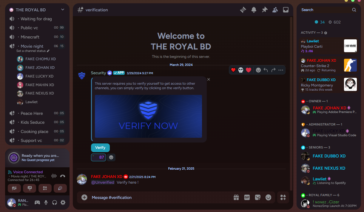 Royal BD Discord Setup