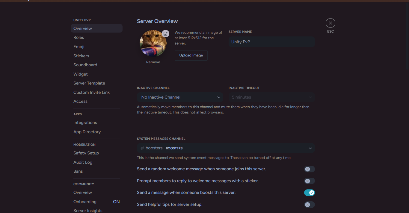 UnityPvP Discord Setup